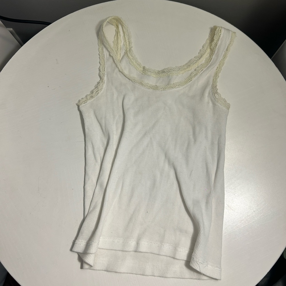 brandy melville white lace trim